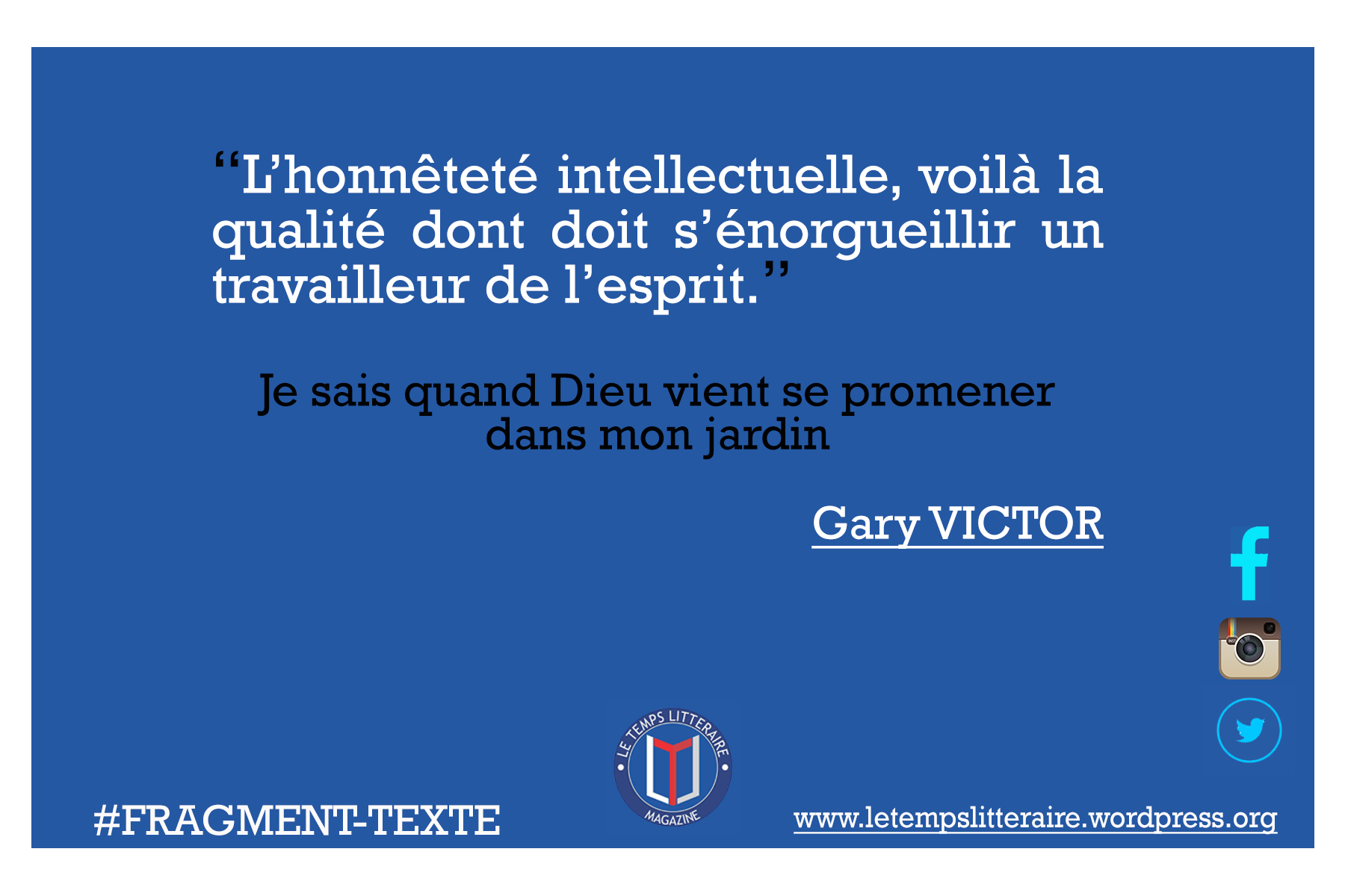 Fragment-Texte : Gary Victor
