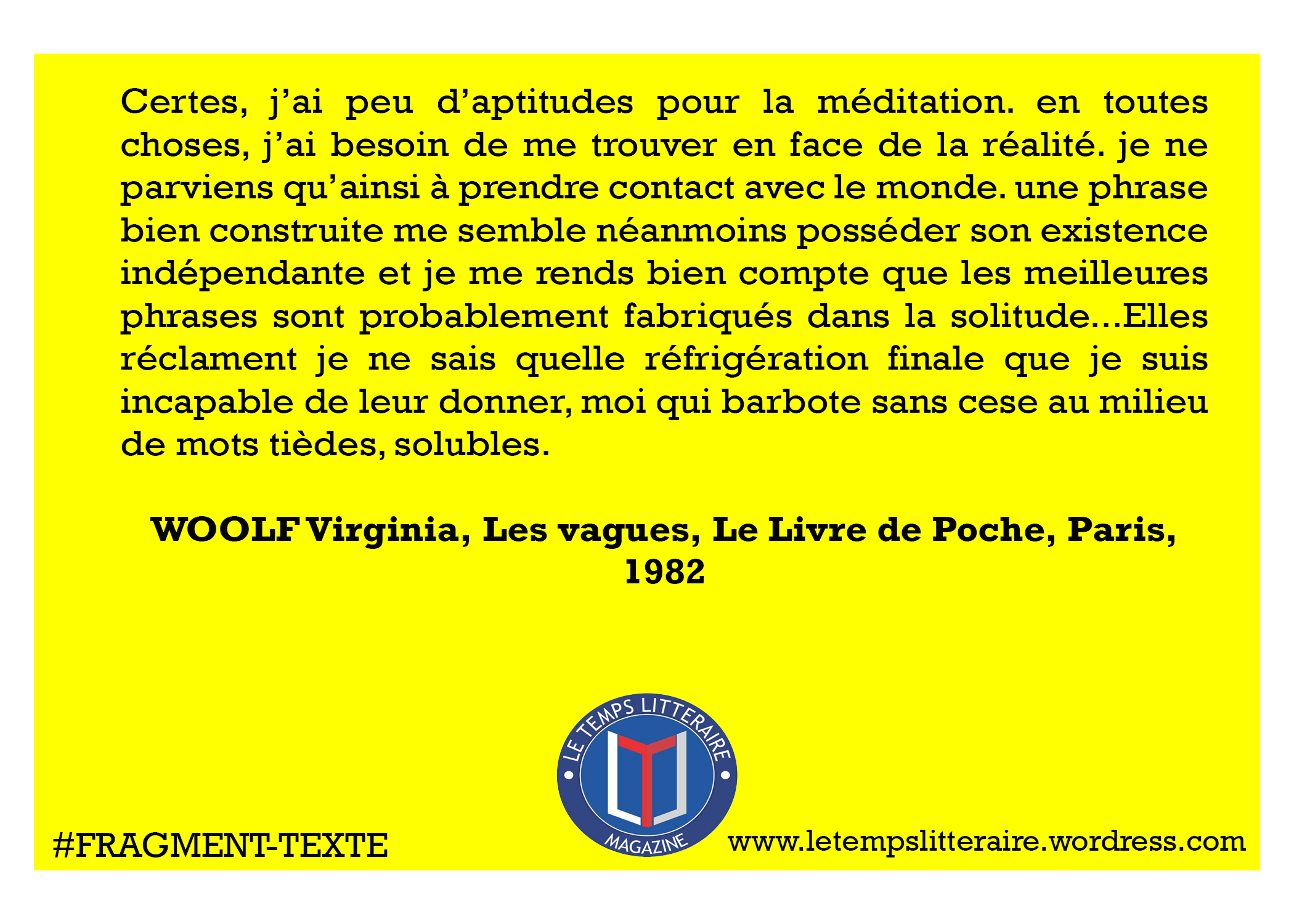 FRAGMENT-TEXTE  : VIRGINIA WOOLF